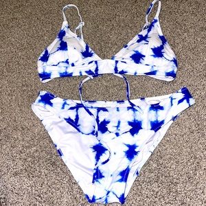 Blue tie-dye bikini